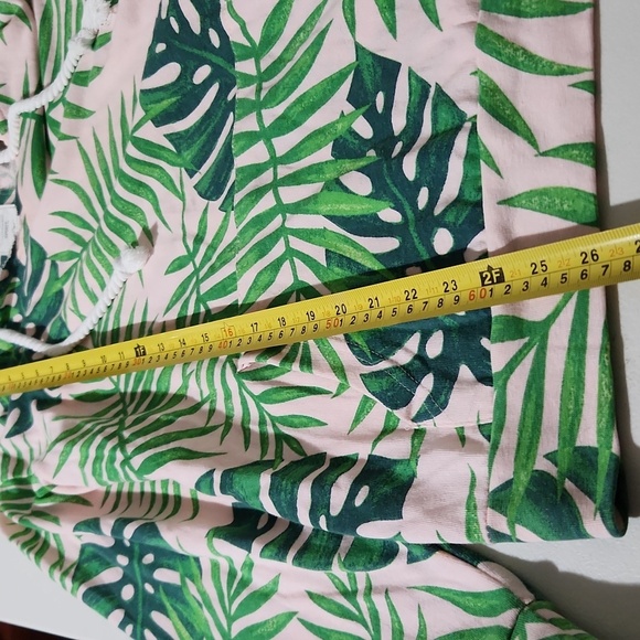 Southern Spirit Tropical Leaf Print Hoodie size XL Pink Green - Picture 4 of 7
